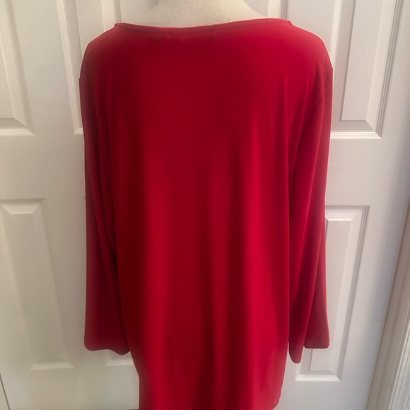 Dennis Basso Red Women Round Neck Knit Top - Picture 2 of 5